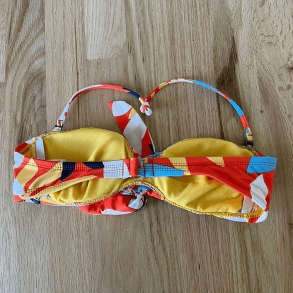 Hobie tropical bikini bloomy daze orange 2 piece knot front strappy floral small